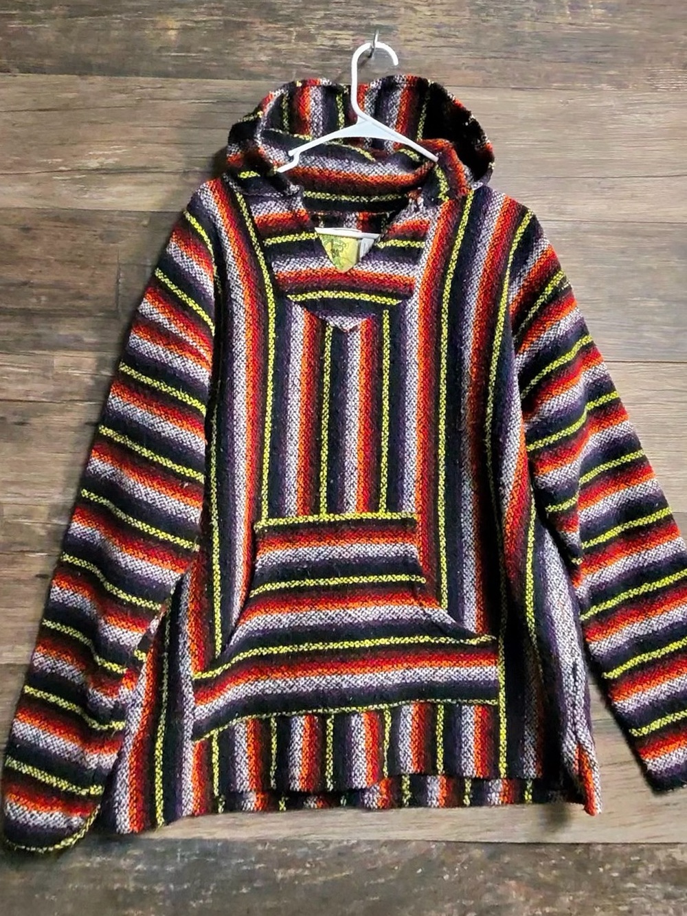 Iguana Jack Striped Multicolor Hooded Baja Sweater - Women's